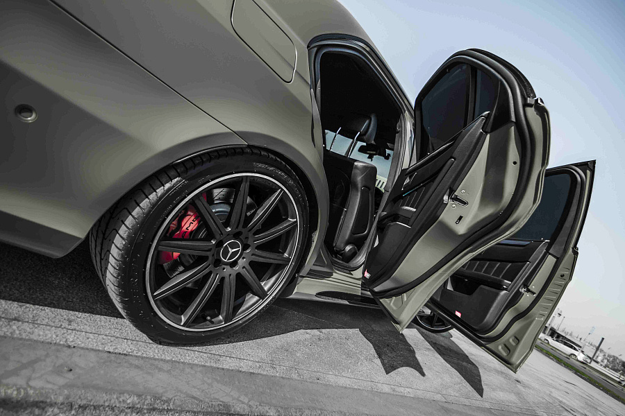 21. mercedes- benz e63 khaki green satin